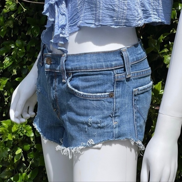Citizens Of Humanity DIY Cut Off Distressed Denim Shorts - Picture 7 of 10
